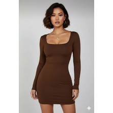 Rora Uzun Kollu Likralı Mini Elbise ( Mevsimlik ve Kışlık )