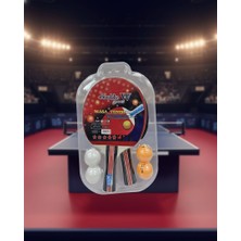 Tumba's Profesyonel Masa Tenis Raketi 2 Raket+ 4 Top Siyah