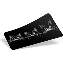 Leaf Shop 90X40 cm Xxl Gaming Mouse Pad [high Density Hybrid Kumaş] [kaymaz Taban] [yüksek Çözünürlüklü Baskı] Fare Altlığı Oyuncu Mousepad (3 Cats)