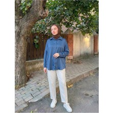 Miostil Saten Tunik-Petrol Mavisi