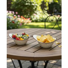 Evin Bizden Evinbizden Porselen Geniş 2'li Kase Set Sunumluk Salatalık Çerezlik Şekerlik Sosluk Çorba Kasesi 20 cm