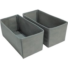 Leaf Shop Gri Çekmece Içi Düzenleyici Organizer Set - Çok Amaçlı Dolap Içi Kutu Seti (28 * 13 * 13)