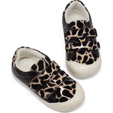 Tonny Black Kız Çocuk Siyah Leopar Ilk Adım Taşlı Rahat Kalıp Sneaker