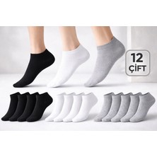 Qulat Kadın Basic Patik Çorap 12 Çift – Yumuşak Dokulu Günlük Kullanım