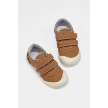 Tonny Black Çocuk Unisex Camel Cırtlı Snaker Düz Tabanlı Rahat Ayakkabı