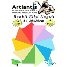 Leaf Shop Kağıdı A4 10 Renk 2 Paket El Işi Kağıdı 10 Lu Kreş Ana Sınıfı Okul Öncesi Sınıf Malzemesi