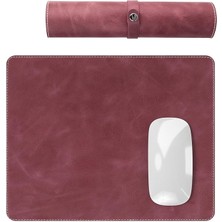 Leaf Shop Navada - Gaming Oyuncu Gamer Hakiki Deri Mouse Pad, Deri Fare Altlığı, Hakiki Deri Ped, Dayanıklı Kaymaz Taban, Ofis Tipi Mouse Ped (Bordo)