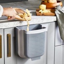 Leaf Shop Askılı Mutfak Tezgahaltı Çöp Kovası - Dolap Içi Dışı Gizlenebilir | Gri