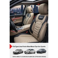 Gm Design Titanyum Serisi Lüks Keten Üniversal Oto Koltuk Kılıfı (Fiat Egea-Linea-Punto-Albea-Tipo-Uno Uyumlu)