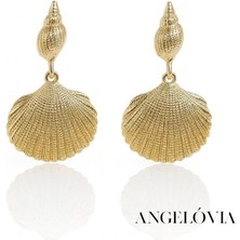 Gold Deniz Kabuklu Çelik Küpe