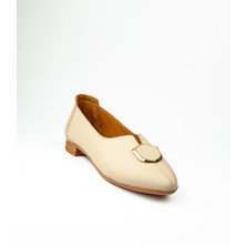 Moda Arena 319 Bej Deri Kadın Babet