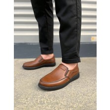 DMR Elegance JY0410 Classique Bağcıksız Cilt Erkek Günlük Klasik Ayakkabı Cst - Kahverengi