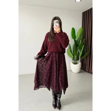 Rora Tül Detaylı Asimetrik Astarlı Uzun Etek