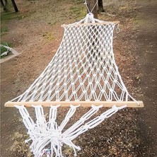 Leaf Shop Kişilik Pamuk Ipi El Örgülü Hamak, Çıft Örgülü, 125 kg Taşıma Kapasiteli Taşınabilir Kolay Kurulum Kamp Piknik Alanları Için