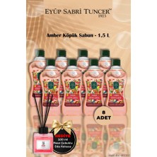 Eyüp Sabri Tuncer 8 Adet Amber Köpük Sabun 1,5 L Gül Koku Hediye