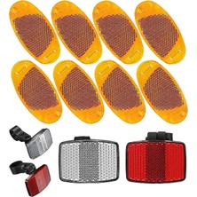 Leaf Shop Adet Bisiklet Reflektörü, Bisiklet Reflektörleri, Ön ve Arka, Bisiklet Tekerlek Jant Reflektörleri, Ön ve Arka Reflektör Seti, Bisiklet Gidon Selesi, Tekerlekler Için Reflektörler