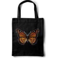 INKD Sanatsal Gabardin Bez Çanta – Kelebek Baskılı Tasarım - 35X40