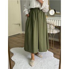 Molamodda Poplin Cepli Kloş Etek