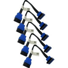 Leaf Shop 5 Adet, Sata Iıı Kablo 15 Cm, 6 Gbps, 1 Düz ve 1 90° Açılı, Orjinal