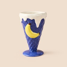 Evidea Kitchen Muz Desenli Seramik Dondurmalık - Mavi