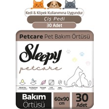 Sleepy Petcare 60x90 cm Pet Bakım Örtüsü 30 Adet Yüksek Emme Kapasitesi ile Su Geçirmez