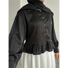 Miostil Büzgü Detay Tunik-Siyah