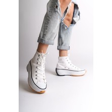 DMR Elegance Roma Bağcıklı Ortopedik Taban Kadın Sneaker Spor Ayakkabı Tbt - Beyaz