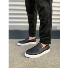DMR Elegance JY180 Estilo x Bağcıksız Cilt Erkek Günlük Spor Klasik Ayakkabı Cbt - Siyah