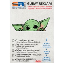 Güray Reklam Baby Yoda (Grogu) Temalı Dikizleyen Karakter Oto Cam ve Kaporta Sticker (17 Cm)