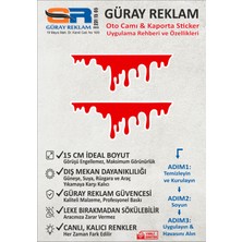 Güray Reklam Damla Efektli Kırmızı Oto Cam ve Kaporta Sticker Seti (15 Cm)