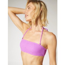 Koton Straplez Bikini Üstü Dokulu Çıkarılabilir Askılı