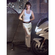 Koton Midi Etek Tül Detaylı Normal Bel