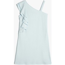 Koton Elbise Tek Omuz Fırfırlı Askı Detaylı