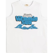 Koton Atlet Slogan Baskılı Bisiklet Yaka Pamuklu