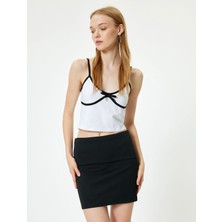 Koton Mini Etek A Kesim Beli Katlı Slim Fit