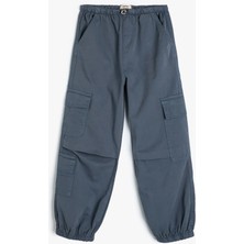 Koton Paraşüt Jogger Kot Pantolon Pamuklu Beli Lastikli Cepli - Parachute Jean