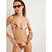 Koton Balenli Bikini Üstü Floral Desenli Astarlı