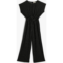 Koton Puantiyeli Tulum Yuvarlak Yaka Beli Büzgülü