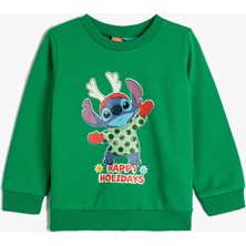 Koton Stitch Sweatshirt Yılbaşı Temalı Lisanslı Pamuklu Şardonlu