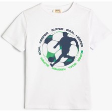 Koton Tişört Futbol Baskılı Kısa Kollu Pamuklu