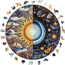 Leaf Shop Puzzle Yetişkin - Gün ve Gece - 252 Parça, 29 x 29 cm - Yapıştırıcı Folyo Dahil - Benzersiz Şekilli Parçalar & Özel Figürler - A1-05