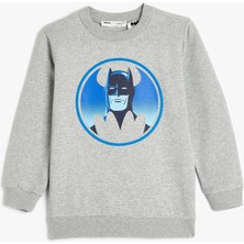 Koton Batman Sweatshirt Lisanslı Baskılı Şardonlu
