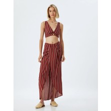 Koton x Melis Ağazat - Crop Büstiyer V Yaka Viskon Gipeli Slim Fit