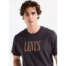 Levi's Ss Relaxed Fit Erkek Gold Serıf Logolu Siyah T-Shirt 16143-2162