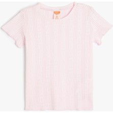 Koton Kız Çocuk Pamuklu Basic Tişört Yazlık Günlük Stil Kısa Kollu Bisiklet Yaka