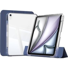 Leaf Shop Air 11INÇ M2/m3 Air 4/5.nesil 10.9 ile Uyumlu Kılıf Kalem Bölmeli Akrilik Şeffaf Ayrılabilir Case 2025-2024 Lacivert