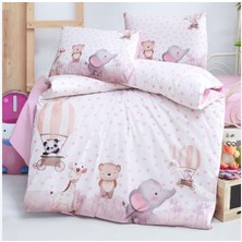 Golden Spring Kız Bebek Yatağı Nefes Alan Pamuklu Nevresim Seti-Ayıcık DESENLI-%100 Pamuk