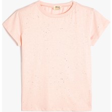 Koton Sim Detaylı Bisiklet Yaka Pamuklu Basic Tişört