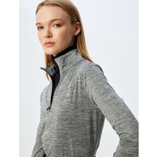 Koton 5WAK10029NK Grm Grı Melanj Kadın Elastan Outdoor Sweatshırt
