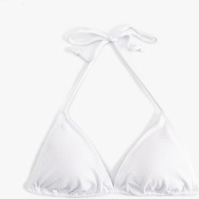 Koton Dokulu Üçgen Boyundan Bağlamalı Ipli Bikini Üstü